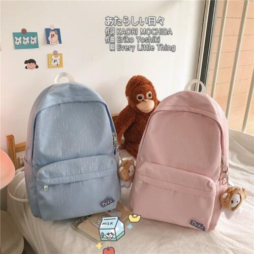 Kawaii Womens Backpack Fashion Ladies Backpacks Doll Pendant University School Bags For Girls Large Waterproof School Backpack