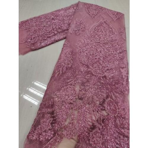 Fashion African Lace Fabric 2021 High Quality Lace French Tulle Net Lace Fabric Sewing Nigerian Lace Fabrics For Dress 5yards