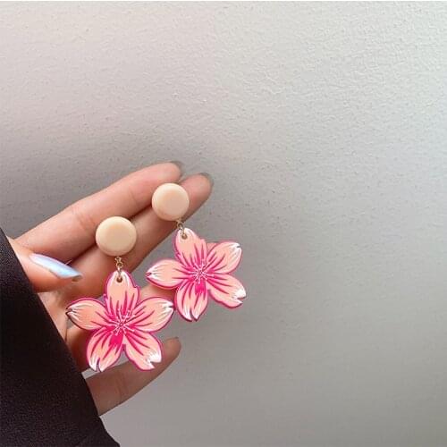 MOGAKU New Design Acrylic Flower Drop Earrings for Women Fashion Cute Party Wedding Dangle Earrings Trendy Jewelry Girls Gifts