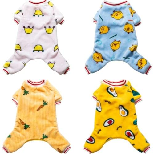 Soft Warm Dogs Pajamas For Dogs Cat Clothes Puppy Pet Jumpsuit For Dog Coat For Chihuahua Pomeranian Dogs Print Clothing Shirt