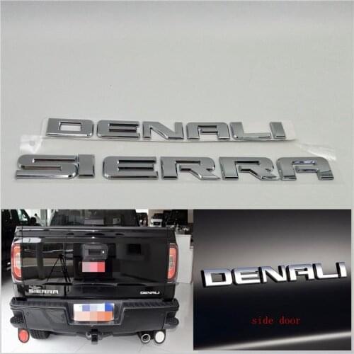 For GMC Acadia Denali Sierra Rear Trunk Emblem Nameplate Front Side Door Logo Decal