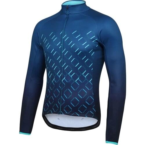 New bike Team 2021 Winter Thermal Fleece Jersey Cycling Clothing Long Sleeve Cycling Jersey Ropa Ciclismo Blue Lightning Xxs-4xl