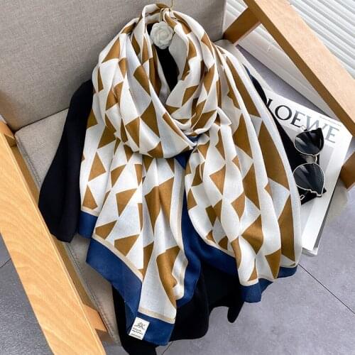 2021 Newest Women Geometry Cotton Scarf Printed Scarf Brand Scarf Luxury Scarf Shawls Wraps Hijabs Scarf