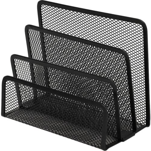 Super Deal Practical Mesh Metal Letter Sorter Mail Document File Tray Desk Office File Organizer Storage Holder Black Hot