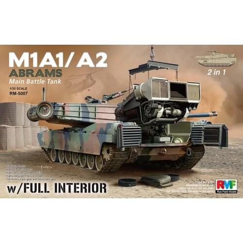 Rye Field Model RFM RM-5007 1/35 U.S. M1A1 / A2 Abrams MBT w/ Full Interior - Scale model Kit