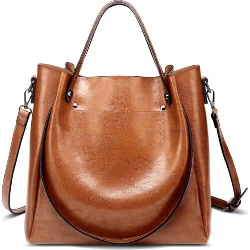 Luxury handbags women bags designer large capacity simple Office Oil wax Leather Handbags Fashion Shoulder messenger bag bolsa