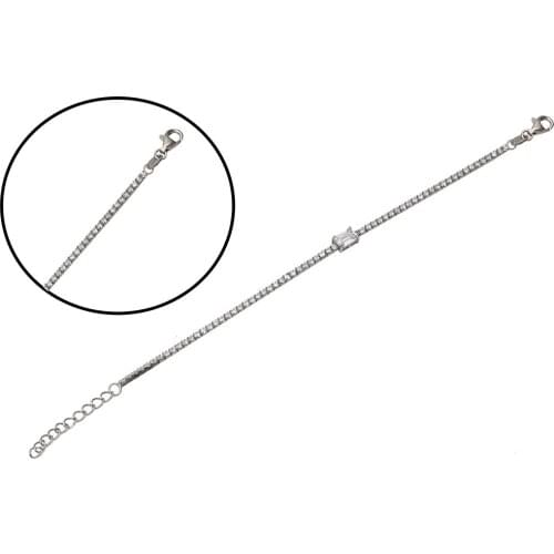 Mothers day special small blue baguette Swarovski Tennis Bracalet