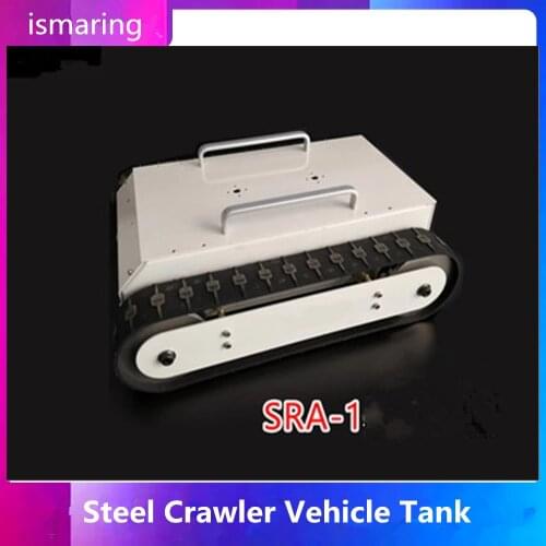 Steel Crawler Vehicle Tank Over Barrier Chassis Inspection Robot High Foot Plate Smart Robot Caterpillar Car Base RC
