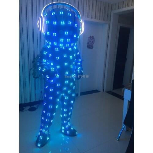 LED costume LED Luminous costume Illuminated Suit for Night Clubs LED costumes Glasses ballroom dance costumes gloves pants