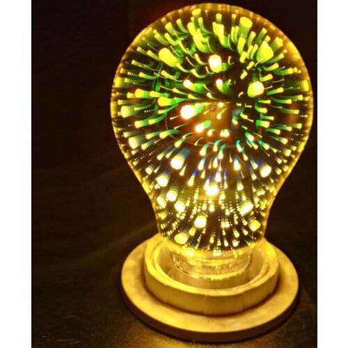 Leadleds 3D Decorative Bulb E27 220V 2700K Fireworks Decoration Edison Bulb Party Novelty Lamp ST64 A60 Holiday bar LED lighting