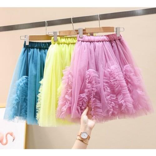 Preppy Student Party Skirts Kids Tutu Pettskirts Princess Dance Skirt for 7 8 9 10 11 12 13 14 Year Old Korean Teenager Skirts