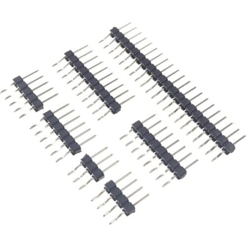 10pcs 2.54 mm 2 3 4 5 6 7 8 9 10 12 14 15 16 20 24 26 30 40 Pin Header Male single row Right Angle 90 Deg SMD SMT Surface Mount