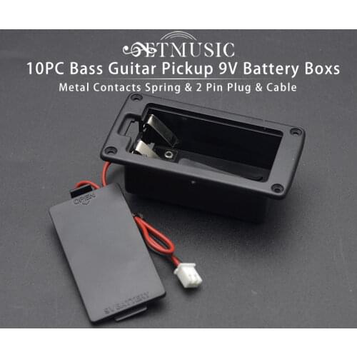 10PCS Active Bass Guitar Pickup 9V 6F22 Battery Boxs/Holder/Case/Compartment Cover With Metal Contacts Spring