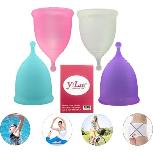 2 Pcs Medical Silicone Menstrual Cup Womens Hygienic Cup Clean Menstrual Cup Womens Menstrual Collector & Womens Health Care