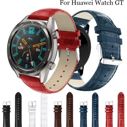 22mm Leisure Bracelet Leather Watchbands For Huawei Watch GT Strap band for Samsung Gear S3 Frontier/Classic 46mm Watchband