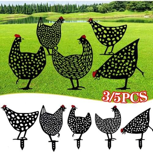 3/5 Pcs Easter Chicken Hen for Easter Gardening Ornaments Yard Art Outdoor Garden Backyard Lawn Stakes Garden Hen Rabbit Large