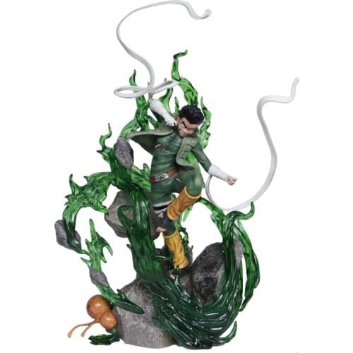 32cm anime Rock Lee Battle Form Figurine Statue PVC Desk Decoration Collection Model Toys Brinquedos Doll toys Gift