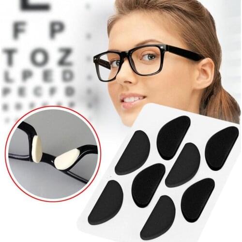 4 Pairs Of Carded Soft Foam Cushion Stick-on Nose Pads - Spectacles / Glasses Non-slip Stick On Nose Pads