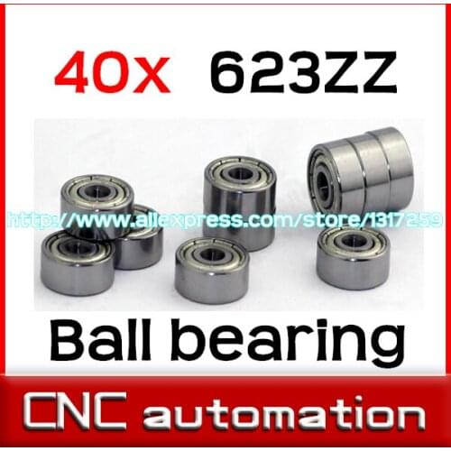 40pcs 623 623ZZ 623-2Z 3*10*4 Miniature deep groove ball bearing radial shaft