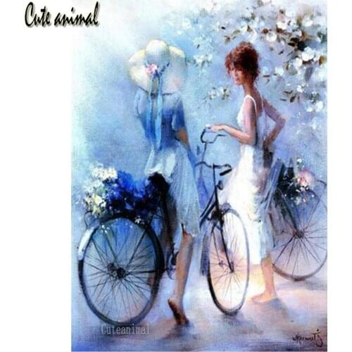 5D Diamond Painting Full Square Round drill Diy Diamond Embroidery Bike girl nordic style Home decoration Gift Cross Stitch kit