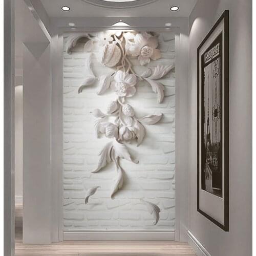 8D Large Mural Gypsum Flower 3d Bricks Wallpaper Mural Photo 3D Wall Mural Wall paper for Bedroom Sofa Background Wallcovering