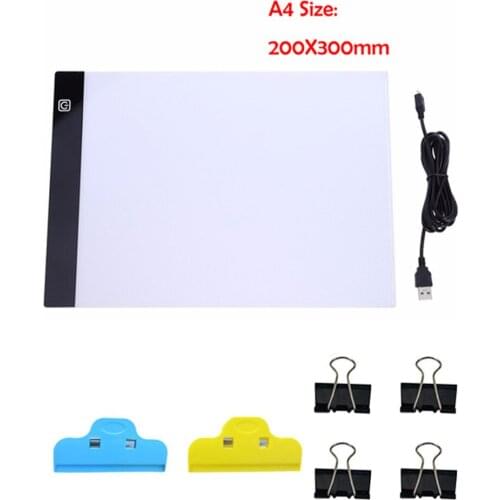 A4 LED Light Pad for Diamond Painting, USB Powered 5D Diamond Embroidery Accessories Light Tools Kit Detachable Stand Clips