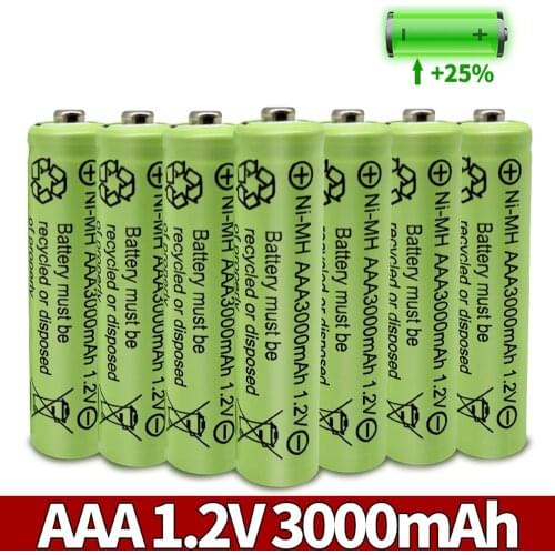 AAA 3000mAh 3A 1.2V Ni-MH yellow rechargeable battery cell for MP3 RC Toys led flashlight flashlight