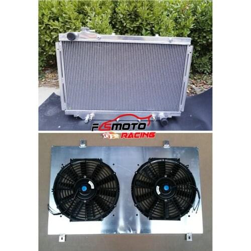 For TOYOTA Landcruiser HDJ80 HZJ80 FJ80 FZJ80 AUTO 4 Row Aluminum Radiator+Shroud+Fans