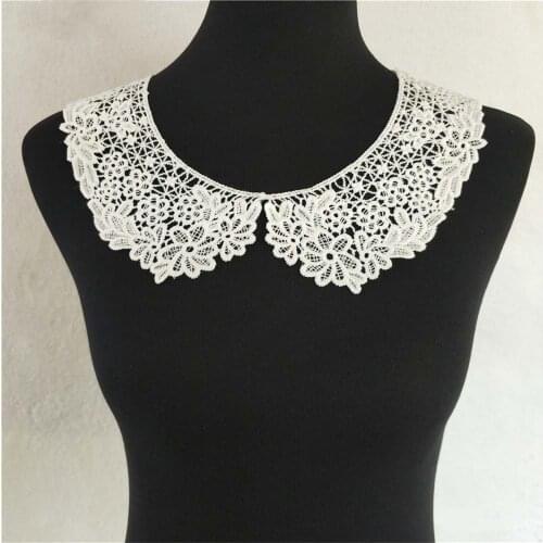 White Lace Collar Embroidery Ornaments Applique Sewing Craft Material Dresses