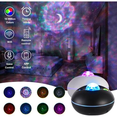 Bluetooth Speaker Smart APP Wifi Star Projector Galaxy Night Light Projector Music Voice Control Nebula Lamp Moon Night Lamp