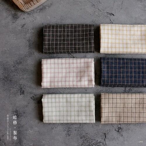 Tea towel Simple style multicolor small Plaid Cotton Napkins