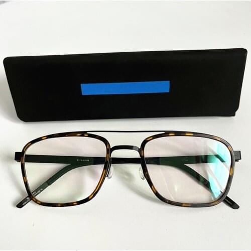 2021 Denmark Brand Hand-Made Glasses Frame Ultra Light Titanium Frame Men Women Myopia Optical Prescription Eyeglasses 9708