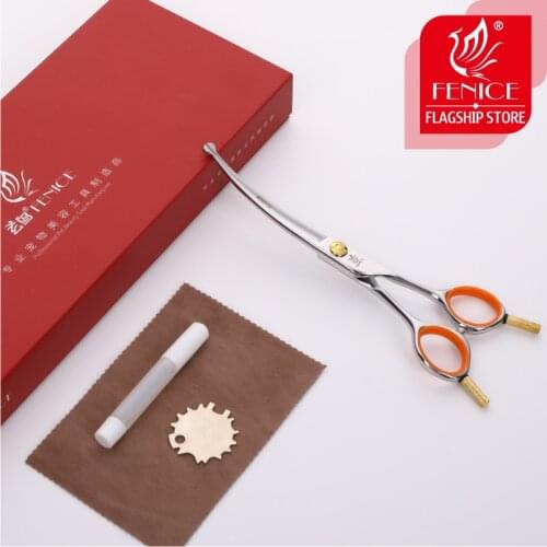 Fenice Professional Grooming Scissors 5.0/6.0/4.75 inch Curved/Cutting/Thinning Shears for Animals/Dog/Cats Japan 440C