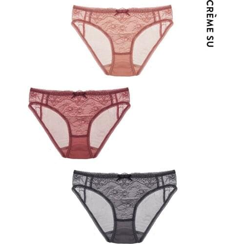 Cremesu French Underwear French Light Sexy Lace Briefs Light Sexy Panties underwear women panties seamless panties