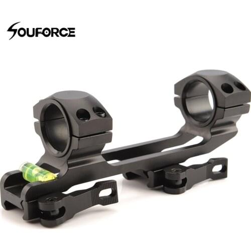 30mm/25.4mm Scope Ring QD Mount Base with Spirit Buble Level Picatinny Rail Gun Accessory for Tactical Hunting