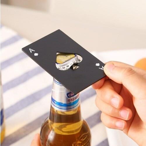 Creative Stainless Steel Bottle Opener Spades A Credit Card Type Bottle Opener Playing Card Beer Bottle Can Bottle Opener