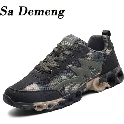 Unisex Mens Outdoor Mesh Sneakers Military Work Casual Shoes Men Camouflage Army Breathable Walking Shoes Trainers