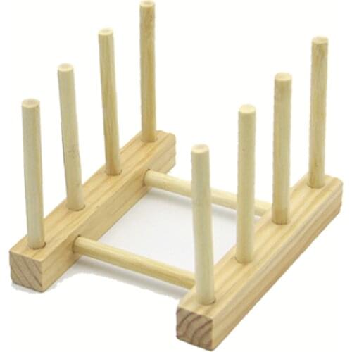 Kitchen Drain Rack Dinnerware Storage Organizer Tray Plate Drying Shelf Wooden Book Cups Display Stand Drainer Holder JU31908