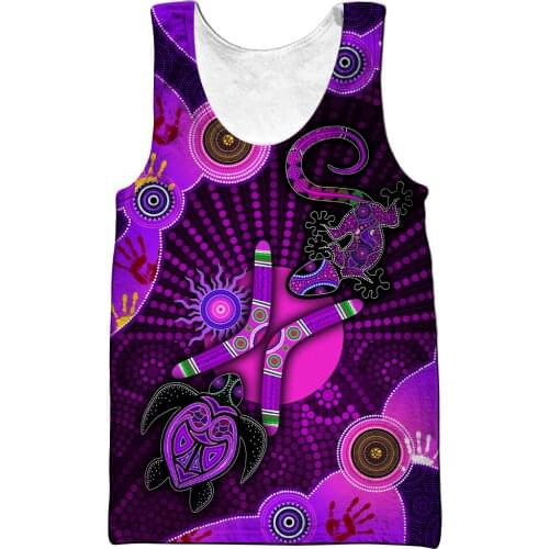 Summer Tops 3D All Over Printed Fashion Vest Aboriginal Flag Indigenous Sun Painting Art shirts Sleeveless streetwear