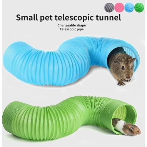 Small Pet Fun Tunnel Accessories Telescopic Pipe Guinea Pig Hedgehog Totoro Ferret Products Hamster Toys