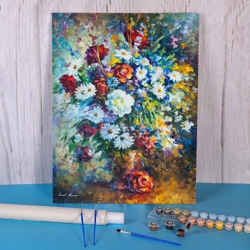Life Full Colors Paint By Numbers Package Acrylic Paints 50*70 Paiting By Numbers Decorative Paintings Adults Handicraft