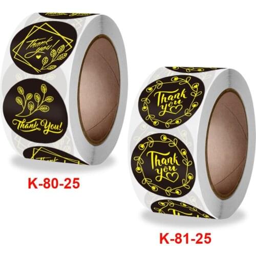 New roll up thank you stamping stickers flower wedding gift decoration sticker
