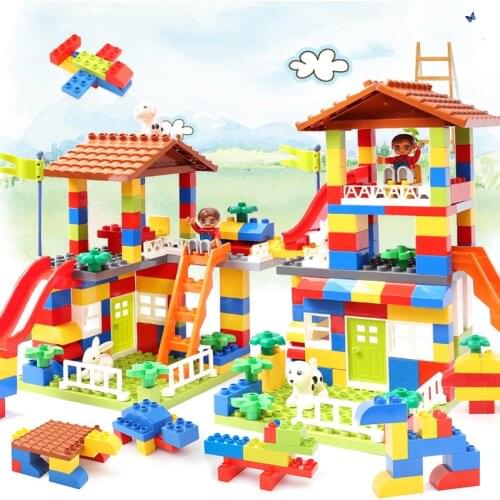 2020 new duplos house and ABS plate track bricks compatible duplos blocks set Mini Figures Childrens Toys & Hobbies