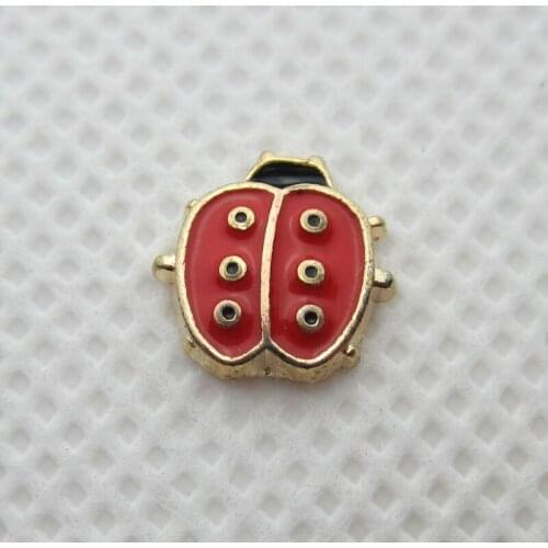 New Arrival 20pcs/lot Gold Cockchafer Floating Charms Living Glass Memory Lockets Pendants DIY Jewelry Accessories Charms