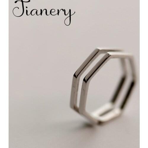 Charm Hexagon Finger Ring For Women Men Vintage Boho Knuckle Party Rings Punk Cocktail Jewelry Girls Gift