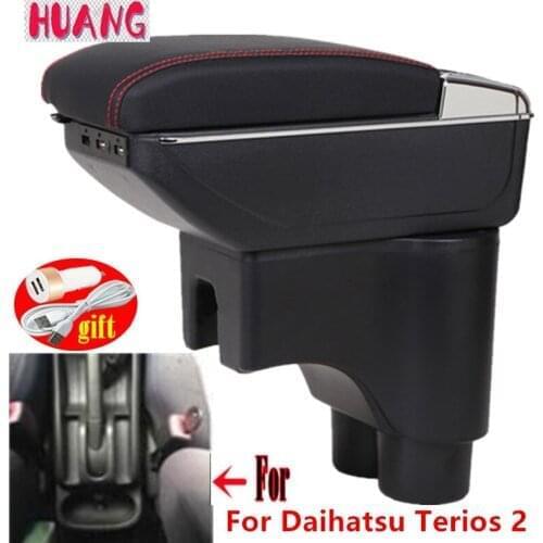 For Daihatsu Terios 2 armrest box For Daihatsu Terios 2 Car Armrest Storage Box Central Storage Container with USB LED light