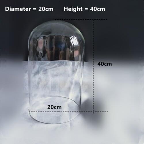 20*40cm Big Size Transparent Glass Dome Vase Home Decoration Creative Cake Snack Food Cover