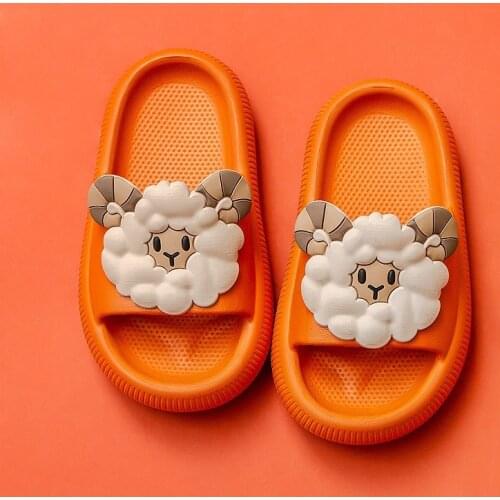 Children Thick Platform Slippers Cartoon Sheep Summer Beach EVA Soft Sole Slide Sandals Casual Indoor Bathroom Anti-slip Shoes