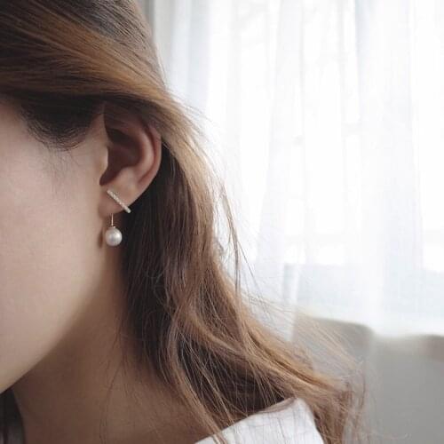 Drop Pearl Earrings Zircon For Women Simple Fashion Korean Vintage Punk Design Hot Girl Student Birthday Jewelry Gift BOYULIGE