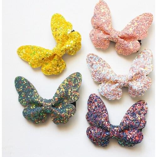 20pc/lot New Glitter Prince Hair Clip Top Quality Modish Girls Multicolor Glitter Felt Hairpin Girl Kid Hair Clip Barrettes Cute